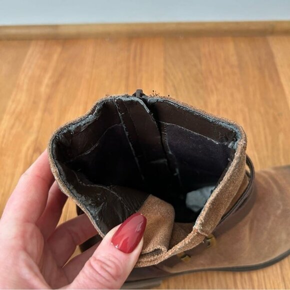 Naturalizer Comfort Brown Leather Buckle Mid Calf Zip Up Boots Women’s Size 8 - Picture 8 of 9